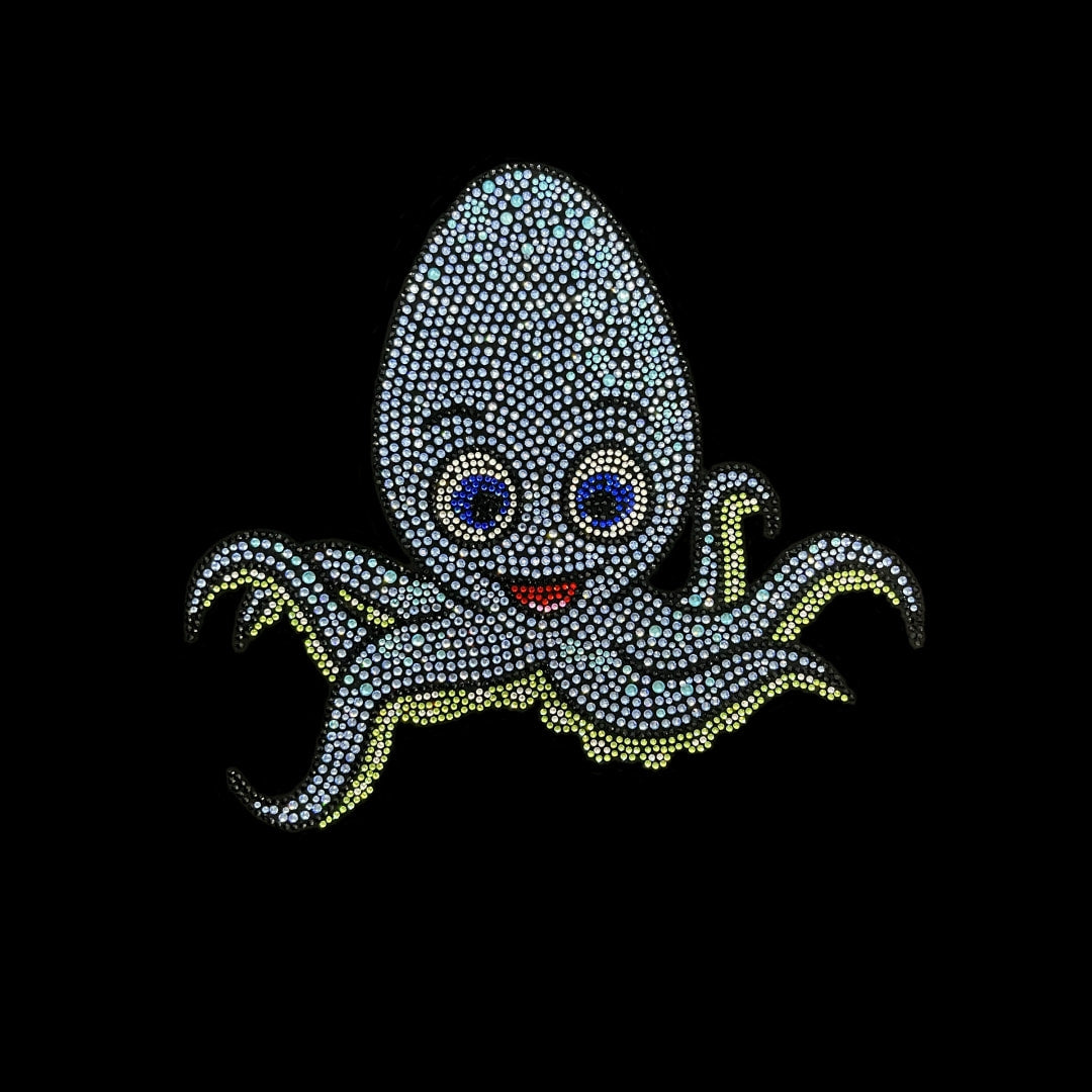 Octopus Rhinestone Heat Transfer Iron On Design By Rhinestop