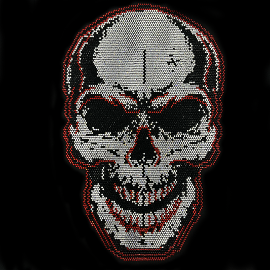 Skull Hot fix iron on Heat Transfer Rhinestone Design Patch