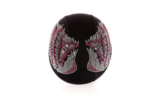 angel wings motorcycle helmet Ab Pink crystal rhinestones helmet cover angel wings , crystal bling h –  Rhinestop