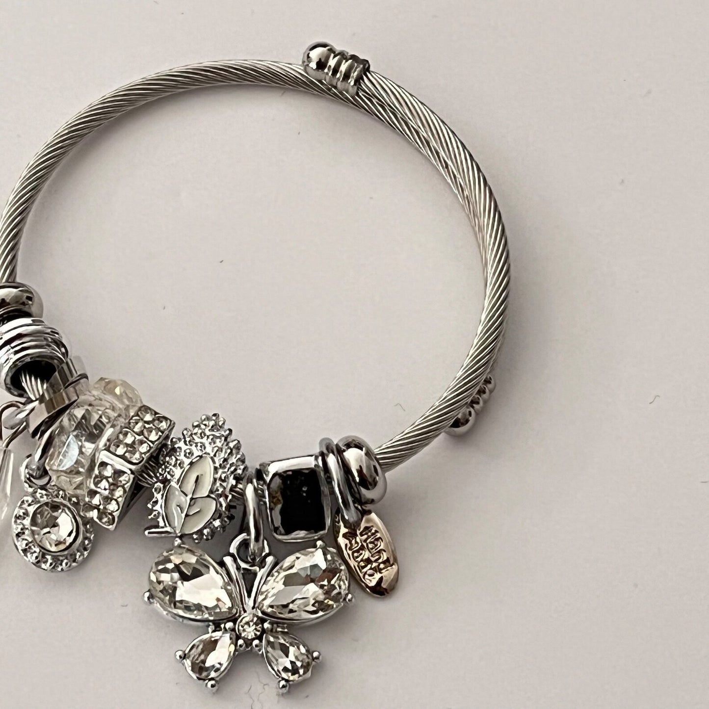 Crystal butterfly bracelet charm , Cool bracelets , bracelet for women , gift for girls , women bracelet accessories