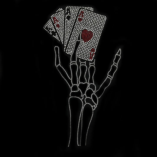 Skeleton rhinestones hand , heat transfer rhinestone sheet , rhinestone transfer , clothing rhinestone stickers , custom shirt patch