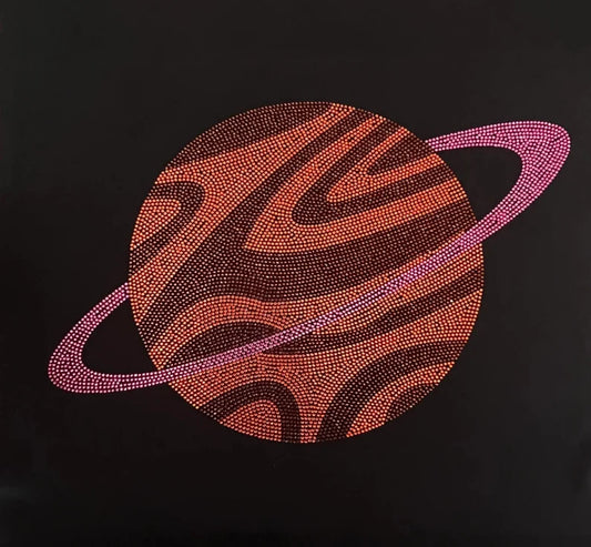 Planet Jupiter rhinestone transfer, hot fix transfers , clothing rhinestones, iron on Jupiter design , heat transfer patch