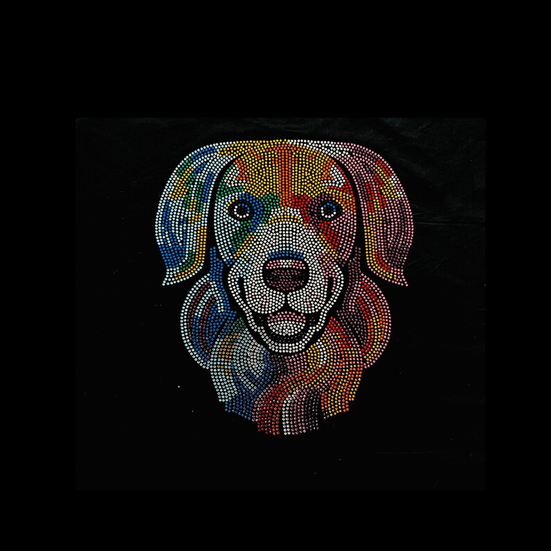 Cute Dog Mix Rhinestone Iron On Heat Transfer Design By Rhinestop