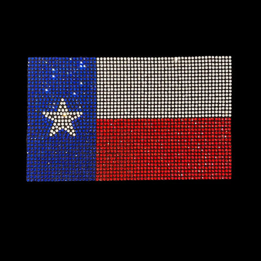 Texas flag rhinestone design , iron on Texas flag patch heat transfer Texas flag transfer , hot fix Texas flag applique bedazzle Texas flag