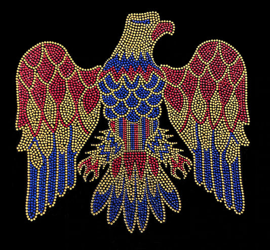 Eagle Elvis iron on design, iron on Elvis patch , hot fix rhinestone design, rhinestone heat transfers , bling Elvis eagle iron on decals