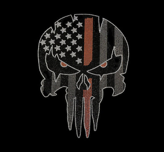 Skull iron on design sparkling skull patch rhinestone skull applique heat transfer skull design diy shirt patches hot fix rhinestone fashion