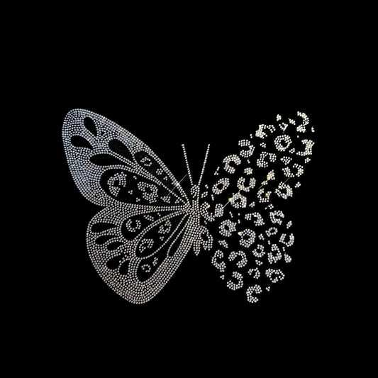 Clear Crystal Butterfly Iron on Rhinestone Heat Transfer Design