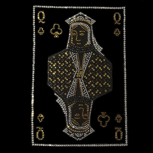 Rhinestop Queen of Spades Iron on Rhinestone Design