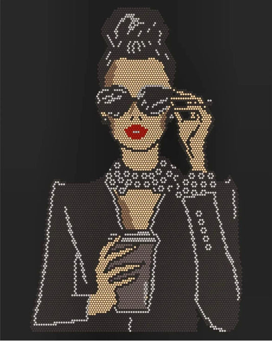 Rhinestop Girl Boss Iron on Rhinestone Design