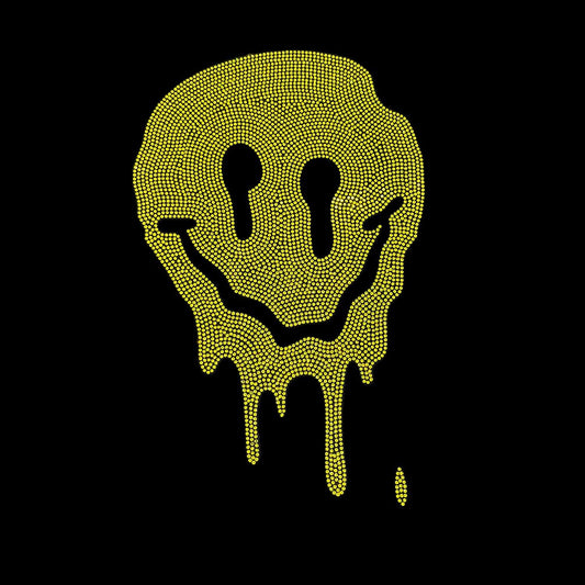 Smiley Face Iron on Rhinestone Hot fix Design