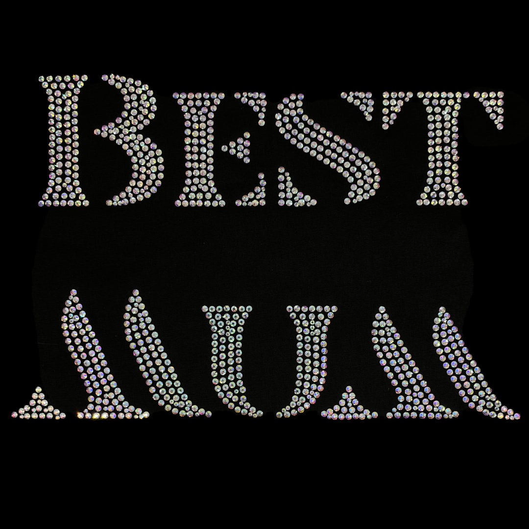 Best Mum Rhinestone Heat Transfer Iron on Crystal Design