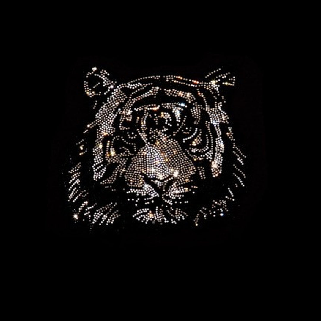 Tigers Rhinestone Design Black Silver Tiger Rhinestone Iron on hot fix Design By Rhinestop ...