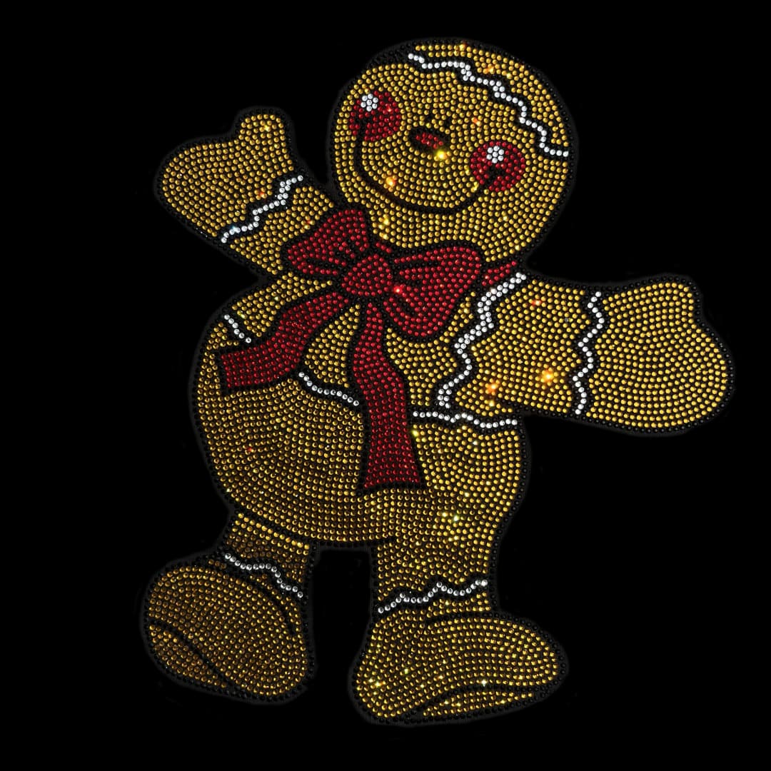 Ginger Bread Cookie Rhinestone Heat Transfer Design by Rhinestop