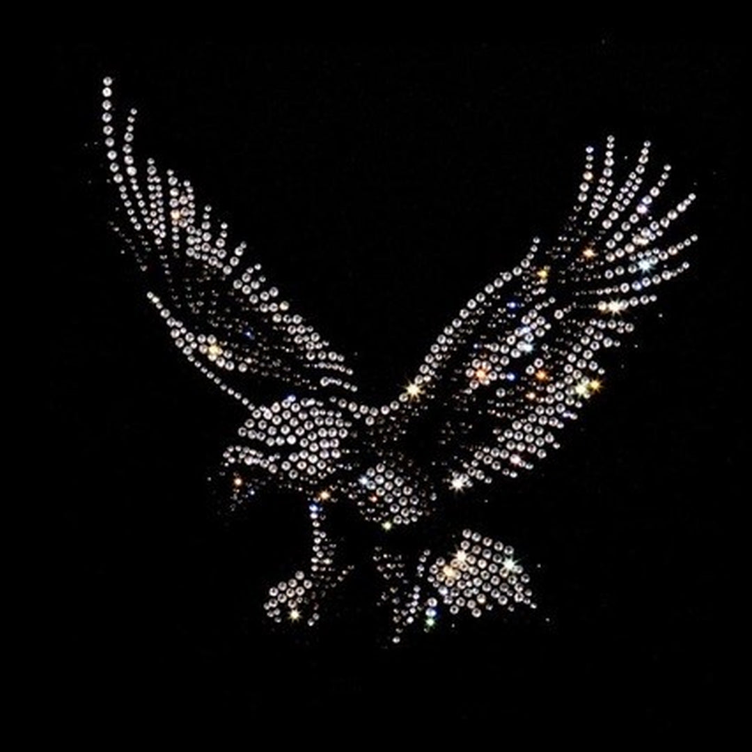 Eagle Rhinestone Design Black Eagle Rhinestone Iron on Hot Fix Transfer Design by Rhinestop ...