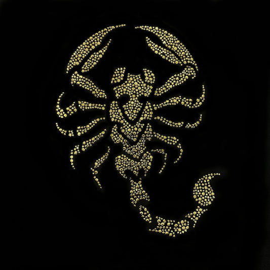 Gold Scorpion Rhinestone Heat Transfer Iron on Design By Rhinestop