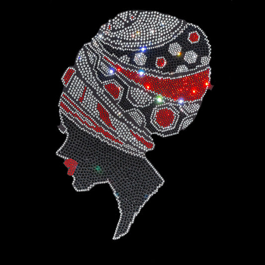 Rhinestop Lady with Duka Iron on Rhinestone Design