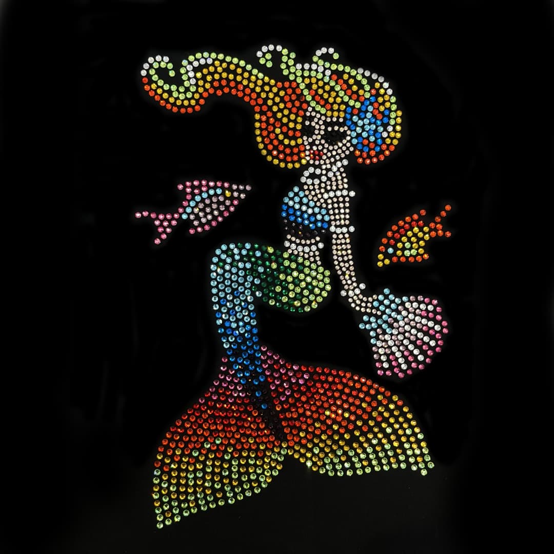 Mermaid Rhinestone Hot Fix Heat Transfer Design By Rhinestop
