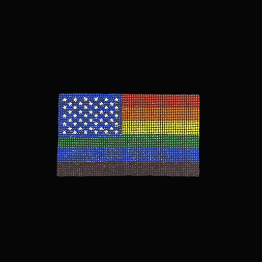 Rhinestop LGBT American Flag Iron on Rhinestone Design