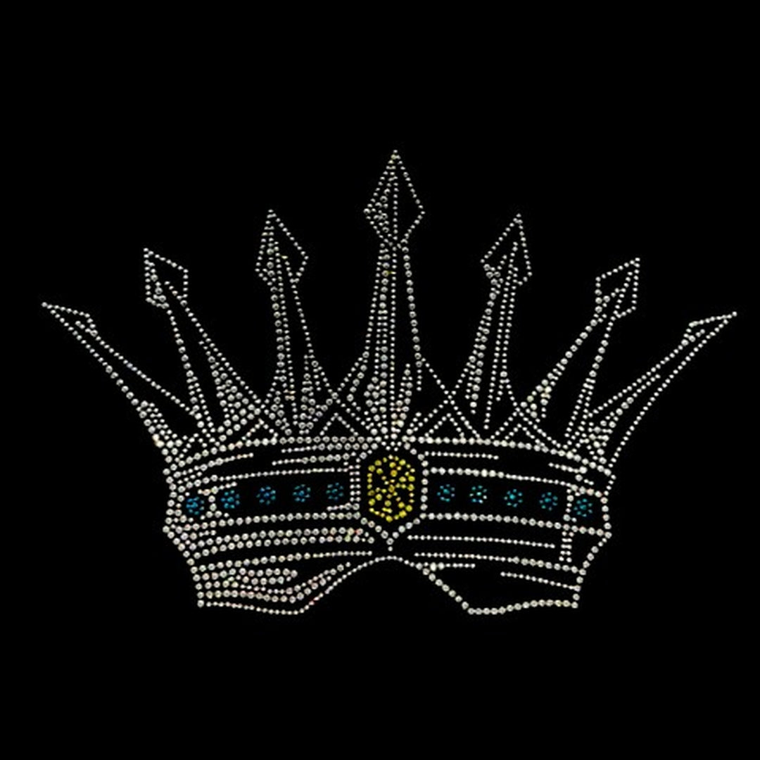 Rhinestop Royal Crown Rhinestone Heat Transfer Design