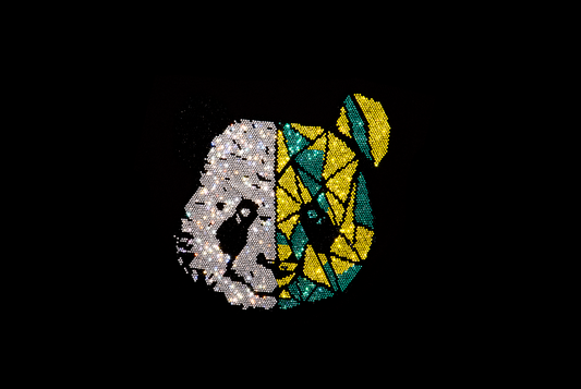 Rhinestop Panda Iron on Rhinestone Design