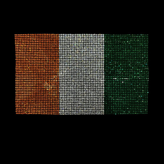 Rhinestop Ireland Flag Rhinestone Heat Transfer Design