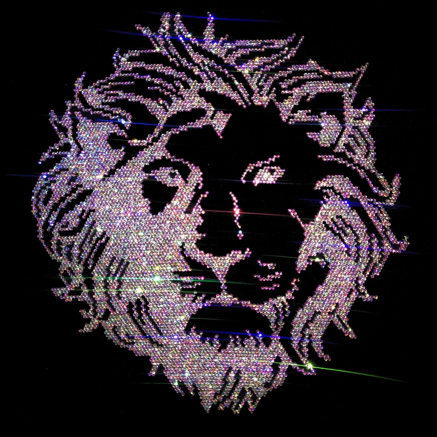 Lion Rhinestone Iron On Heat Transfer Design by Rhinestop